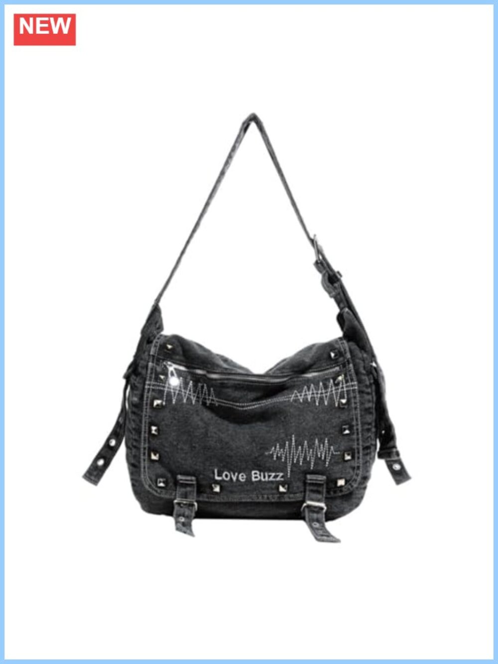 Denim Crossbody Bag Women Large Capacity Shoulder Bag Retro Satchel Handbag